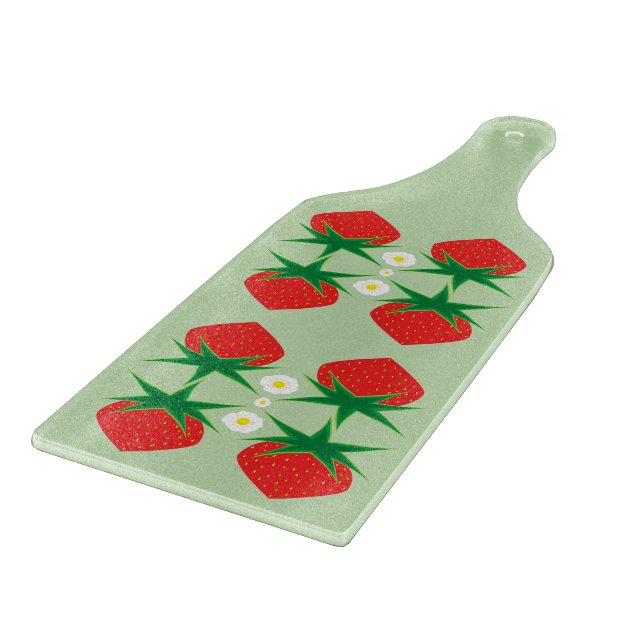 Strawberry Glass Cutting Board Schneidebrett (Ecke)
