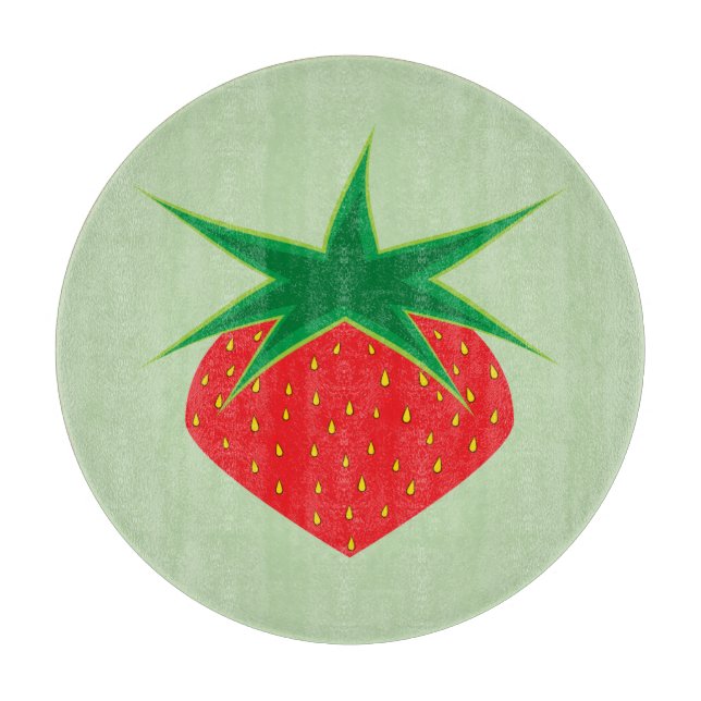 Strawberry Glass Cutting Board Schneidebrett (Vorderseite)