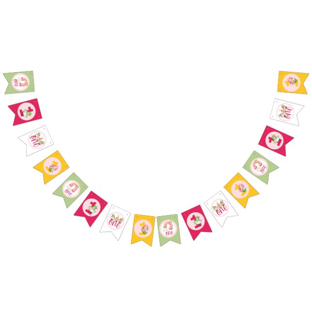 Strawberry Gnome Garden Little Girl's Birthday Wimpelkette (Alle)