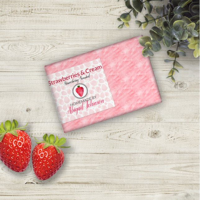Strawberry Handmade Homemade Soap | Kontrollsiegel Lebensmitteletikett (Von Creator hochgeladen)
