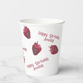 Strawberry Happy Birthday Paper Cup Pappbecher