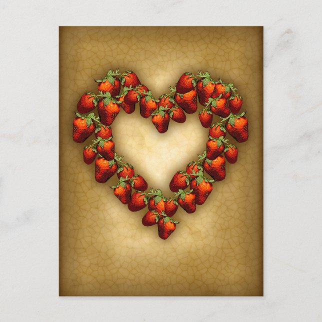 Strawberry Heart Postkarte (Vorderseite)