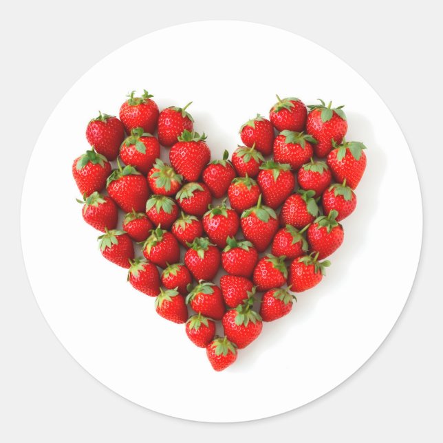 Strawberry Heart Runder Aufkleber (Vorderseite)