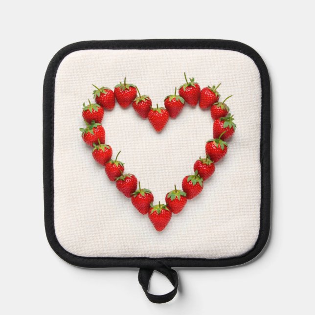 Strawberry Heart Topflappen (Vorderseite)