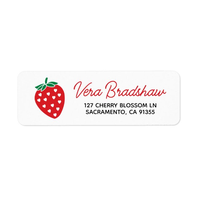 Strawberry Hearts Berry Sweet Address Label (Vorne)