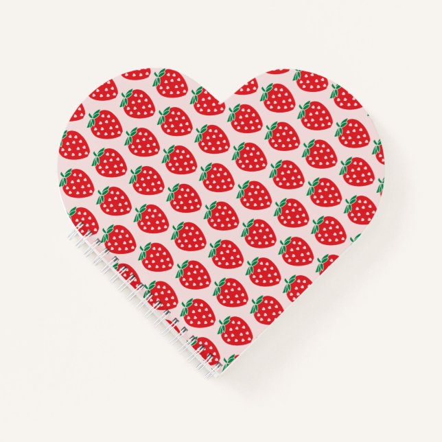 Strawberry Hearts Berry Sweet Pink Notizbuch (Vorderseite)