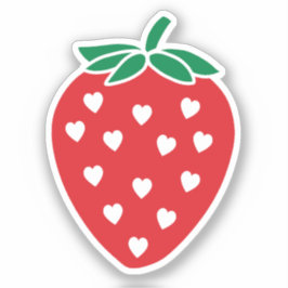 Strawberry Hearts Vinyl Cut Sticker
