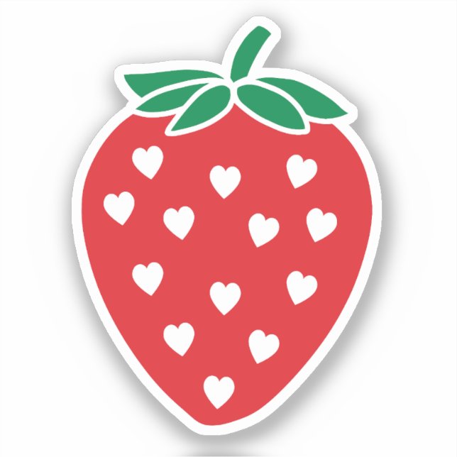Strawberry Hearts Vinyl Cut Sticker (Vorderseite)