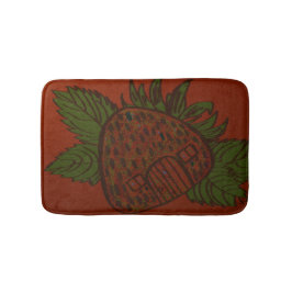Strawberry Home Sweet Home  Badematte