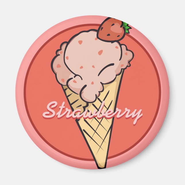 Strawberry Ice Cream Magnet (Vorne)