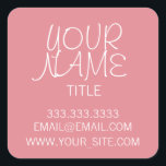 Strawberry Ice Freehand Simple Quadratischer Aufkleber<br><div class="desc">Cool,  elegant und minimalistisch. Erdbeereis.</div>