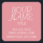 Strawberry Ice Freehand Simple Quadratischer Aufkleber<br><div class="desc">Cool,  elegant und minimalistisch. Erdbeereis.</div>