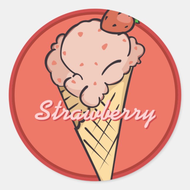 Strawberry Icecream Sticker (Vorderseite)