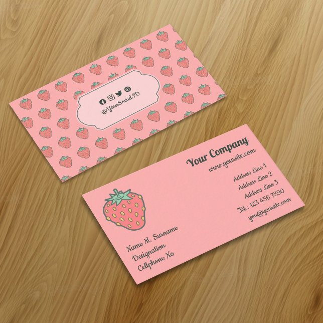 Strawberry Icon Business Card Visitenkarte (Von Creator hochgeladen)