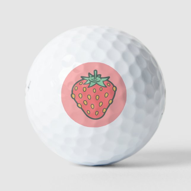 Strawberry Icon Golf Balls Golfball (Vorderseite)