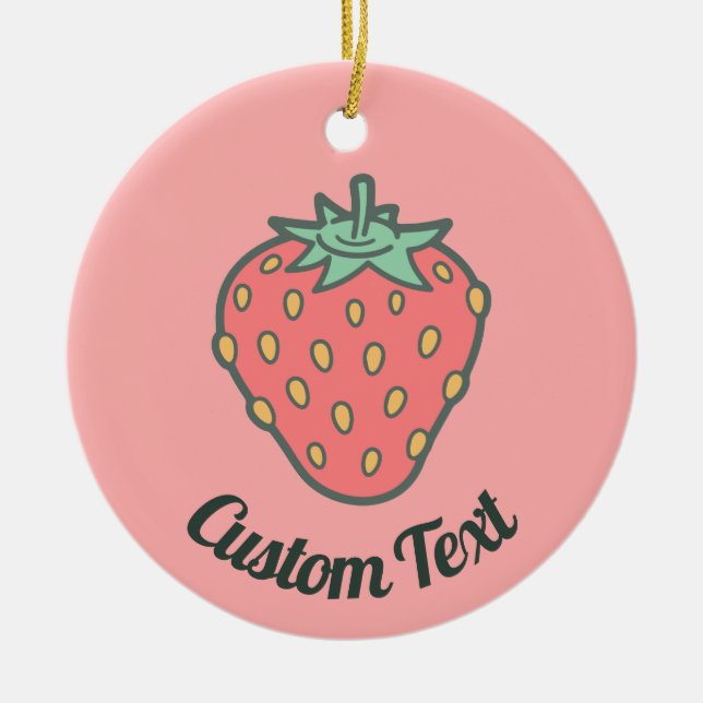 Strawberry Icon Keramik Ornament (Vorne)