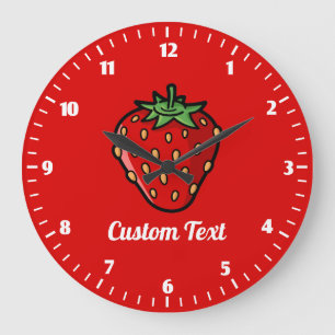 Strawberry Icon Large Clock Große Wanduhr