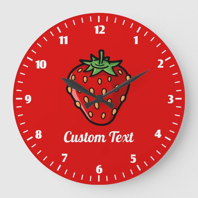 Strawberry Icon Large Clock Große Wanduhr (Vorderseite)