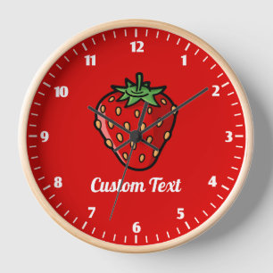 Strawberry Icon Large Clock Uhr