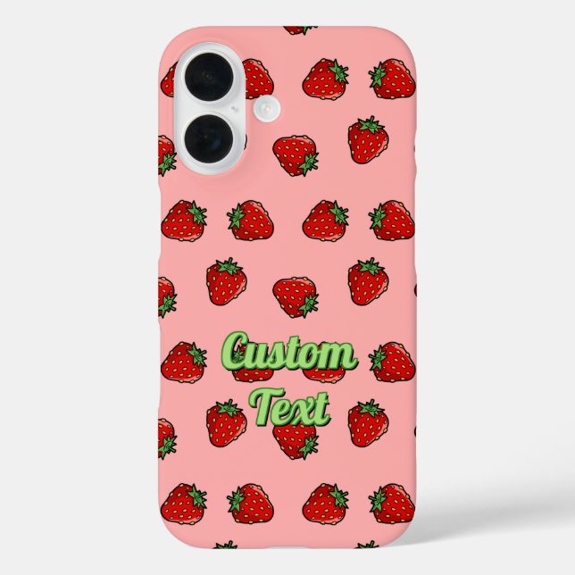 Strawberry Icon Muster Case-Mate iPhone Hülle (Rückseite)