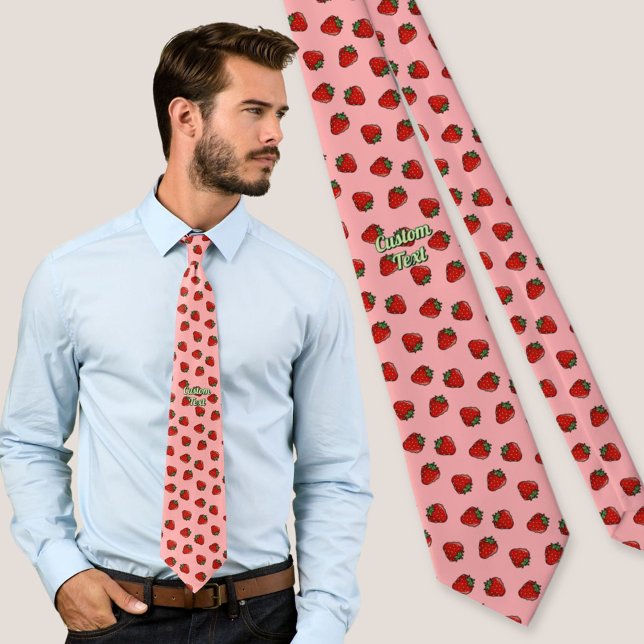 Strawberry Icon Muster Neck Tie Krawatte (Von Creator hochgeladen)