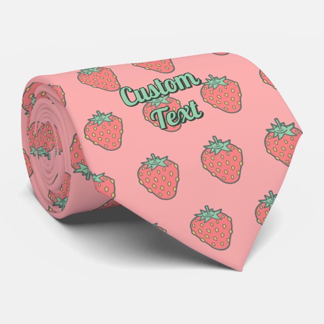 Strawberry Icon Muster Neck Tie Krawatte (Gerollt)