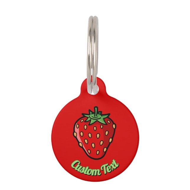 Strawberry Icon Pet ID Tag Haustiermarke (Vorderseite)