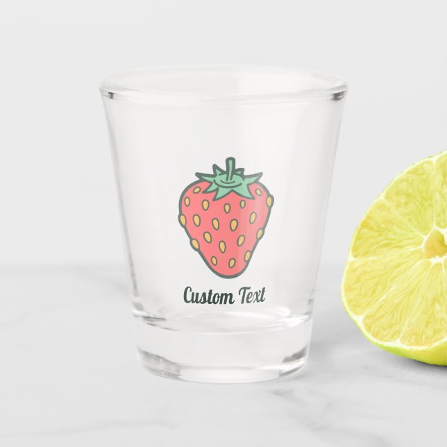 Strawberry Icon Shot Glass Schnapsglas (Vorderseite)