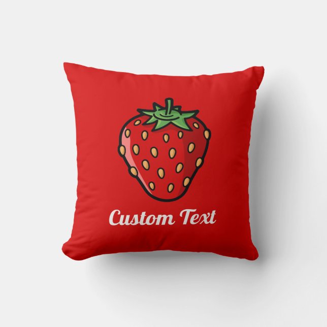 Strawberry Icon Throw Kissen (Vorderseite)