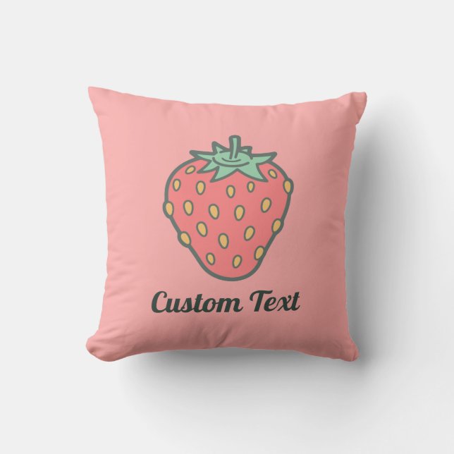 Strawberry Icon Throw Kissen (Vorderseite)