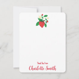 Strawberry Illustration Personalisiert Botanisch Dankeskarte