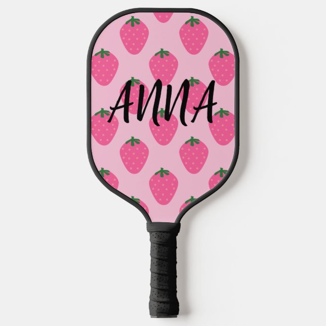 STRAWBERRY INDIVIDUELLE NAME PICKLEBALL PADDLES (Vorderseite)