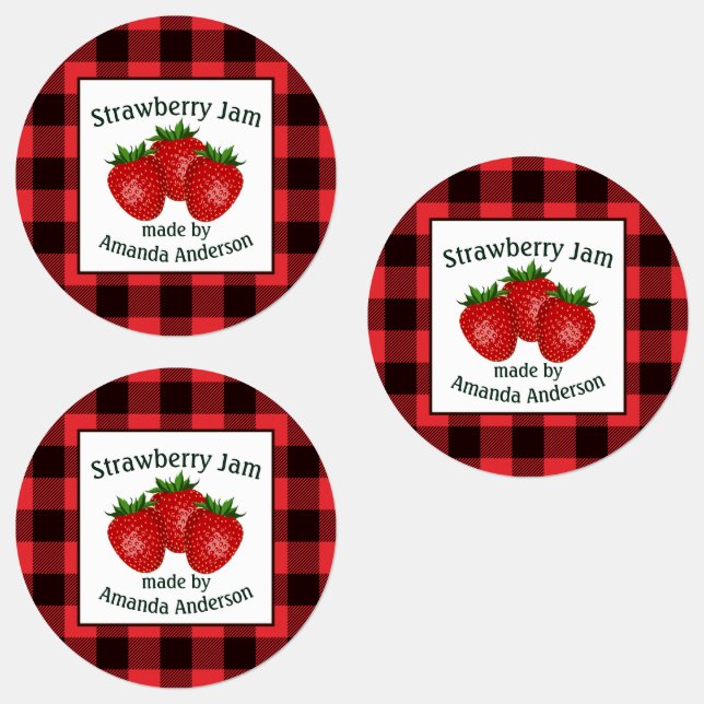 Strawberry Jam behält Kariertes C-Lebensmittel-Lab Etiketten (Gruppe)