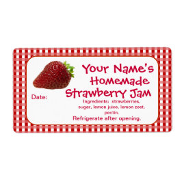 Strawberry Jam Canning Jar Labels Personalisiert