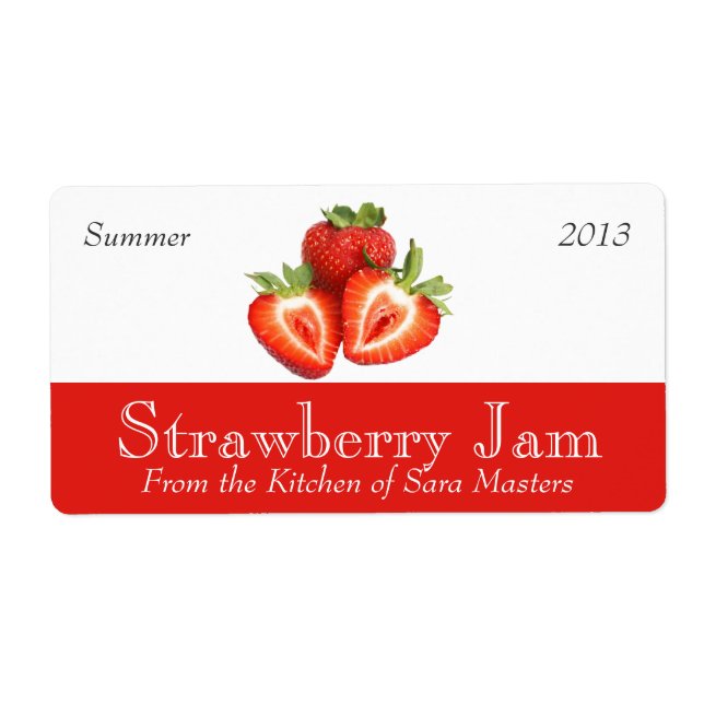 Strawberry Jam Canning Labels (Vorne)