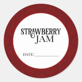 Strawberry Jam Canning Lid Labels Runder Aufkleber