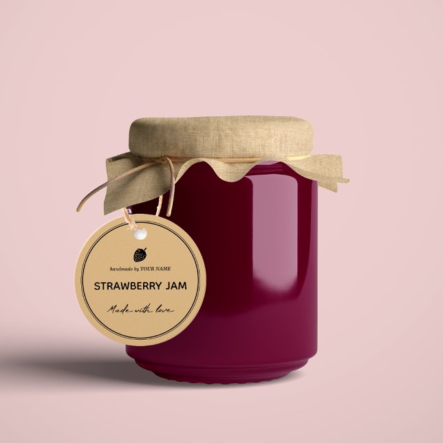Strawberry Jam Jar Hang Tag Packaging Design Geschenkanhänger (Von Creator hochgeladen)