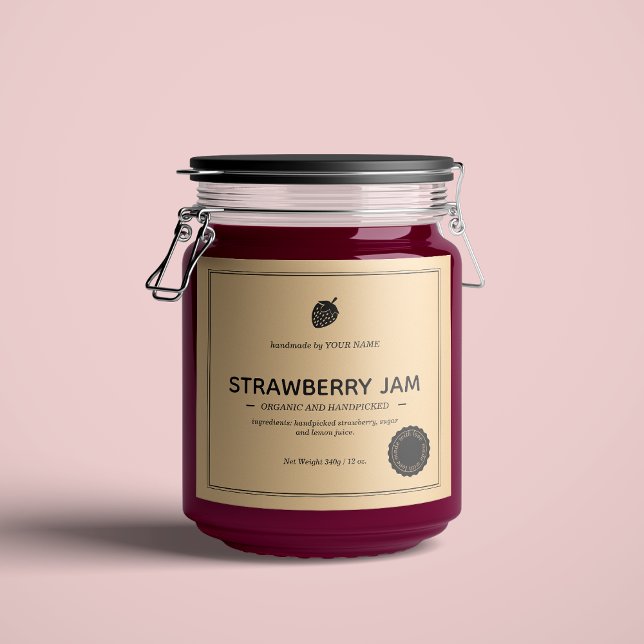Strawberry Jam Jar Label Packaging Design (Von Creator hochgeladen)