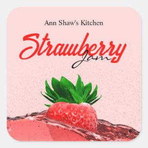 Strawberry Jam Label Aufkleber