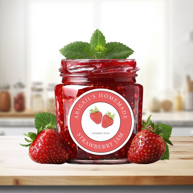 Strawberry Jam Label  Runder Aufkleber (Von Creator hochgeladen)