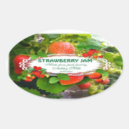 Strawberry Jam Ovaler Aufkleber