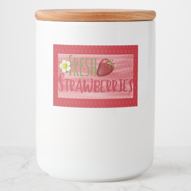 Strawberry Jam Preserve Canning Label Lebensmitteletikett (Vorderseite)