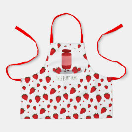 Strawberry Jam Red White Green Cartoon Schürze