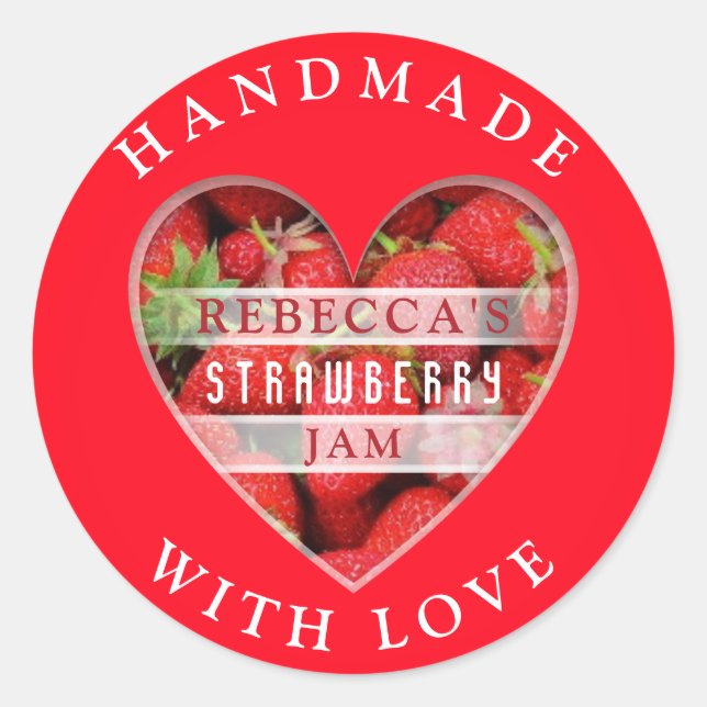 Strawberry Jam Runder Aufkleber (Vorderseite)