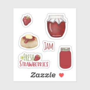Strawberry Jam Stickers Aufkleber