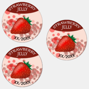 Strawberry Jelly Labels mit bearbeitbarem Datum Etiketten