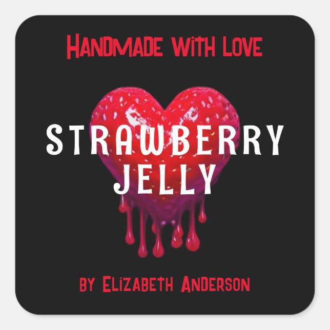 Strawberry Jelly Quadratischer Aufkleber (Vorderseite)