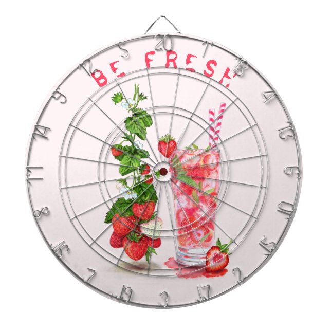 Strawberry Juice Cool Drink Fruit Dart Board Dartscheibe (vorne)