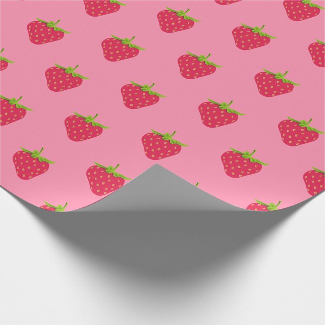 Strawberry Kawaii Ästhetik Tropical Berry Frucht Geschenkpapier (Ecke)