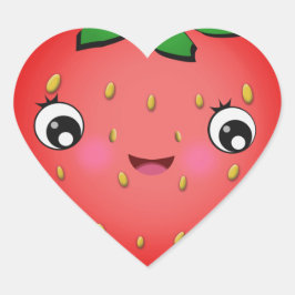 Strawberry Kawaii Heart Shape Stickers
